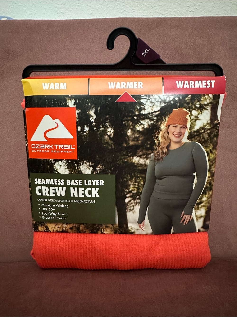Ozark Trail Women's Seamless Crew Neck Sweater - Orange